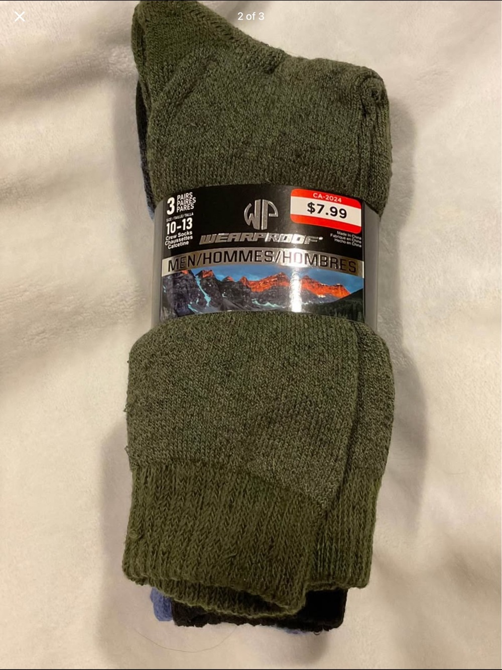 Wearproof Men's 3-Pack Crew Socks - Olive Green
